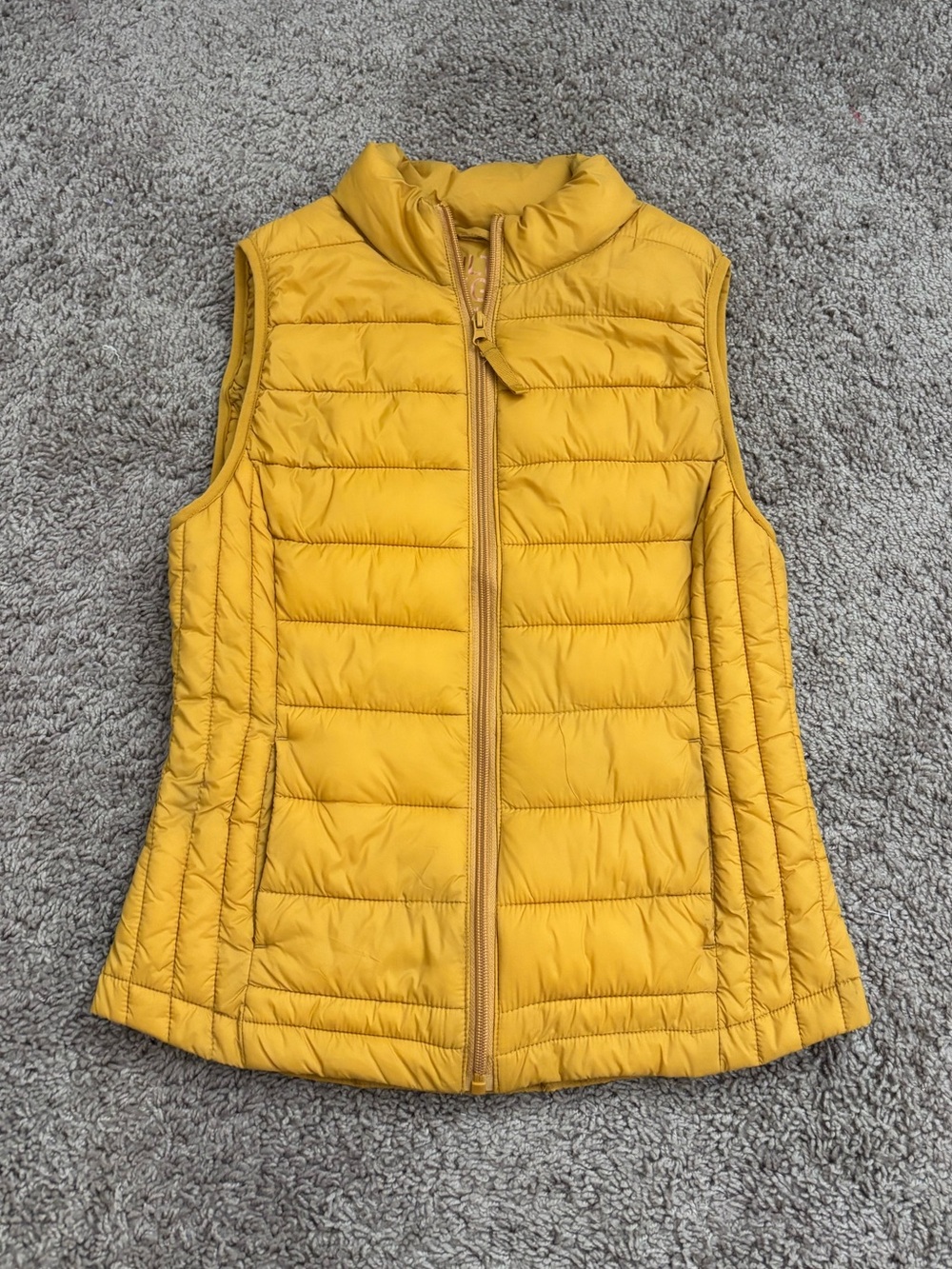 Love Tree Mustard Yellow Quilted Puffer Vest